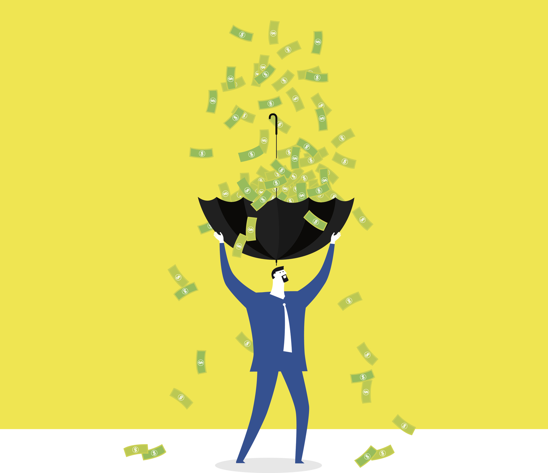 Raining money.