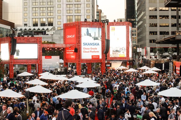 Oracle outdoor presentation.