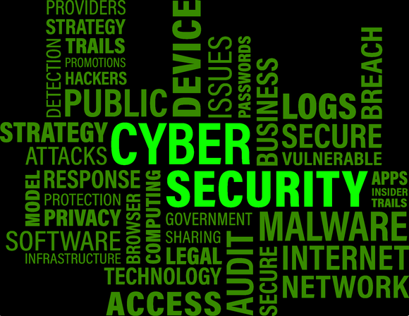 Word map centered on the words cybersecurity