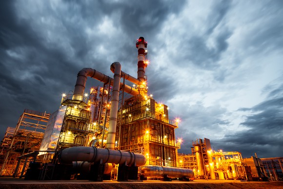 Refinery at night