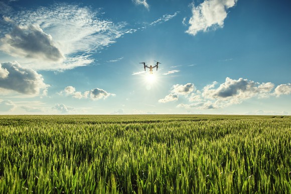 Drone over farm