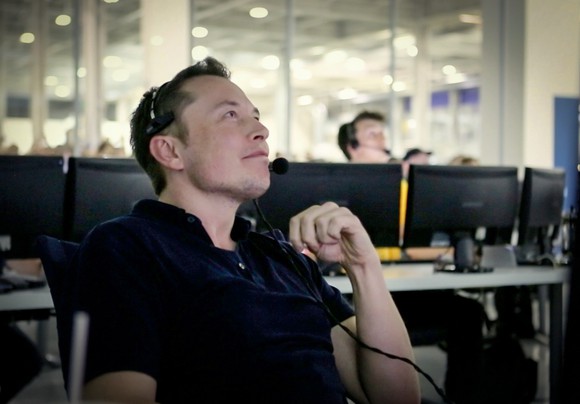 Elon Musk in SpaceX control room