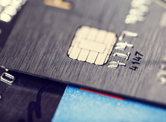 Credit cards on a table