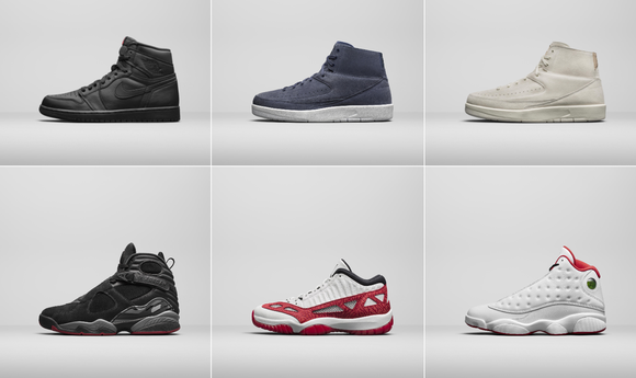 Six different Nike shoes