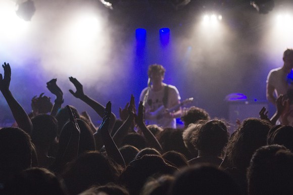 Concert-goers enjoying the entertainment.