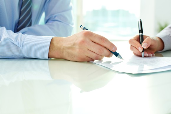 Signing a contract