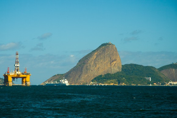 An oil platform off the coast of Brazil's capital.