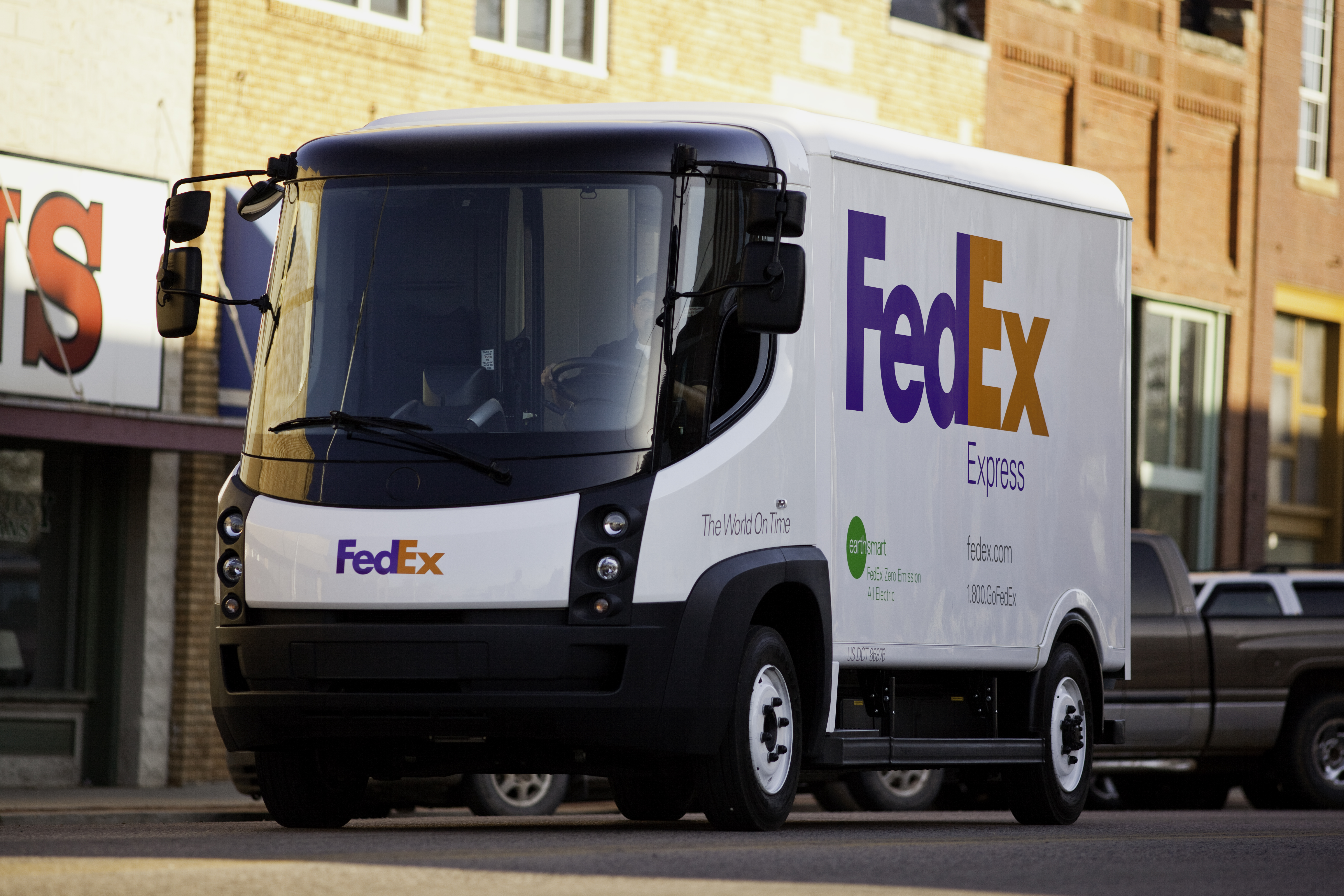 a FedEx express electric vehicle