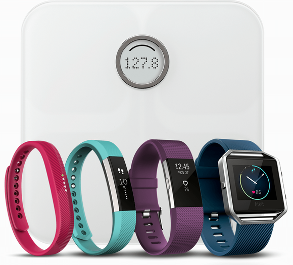 A selection of Fitbit products