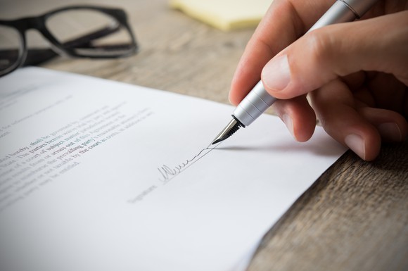 Signing a contract