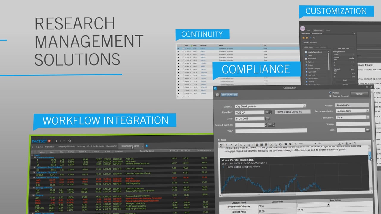 FactSet suite of systems.