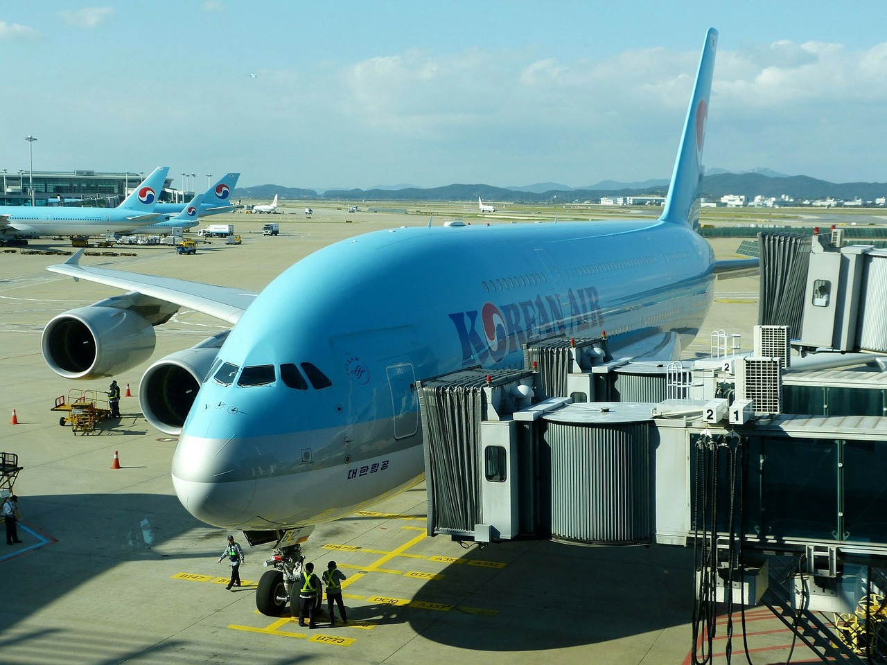 Korean Air planes on the tarmac