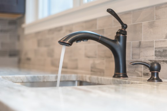 Sink with running water