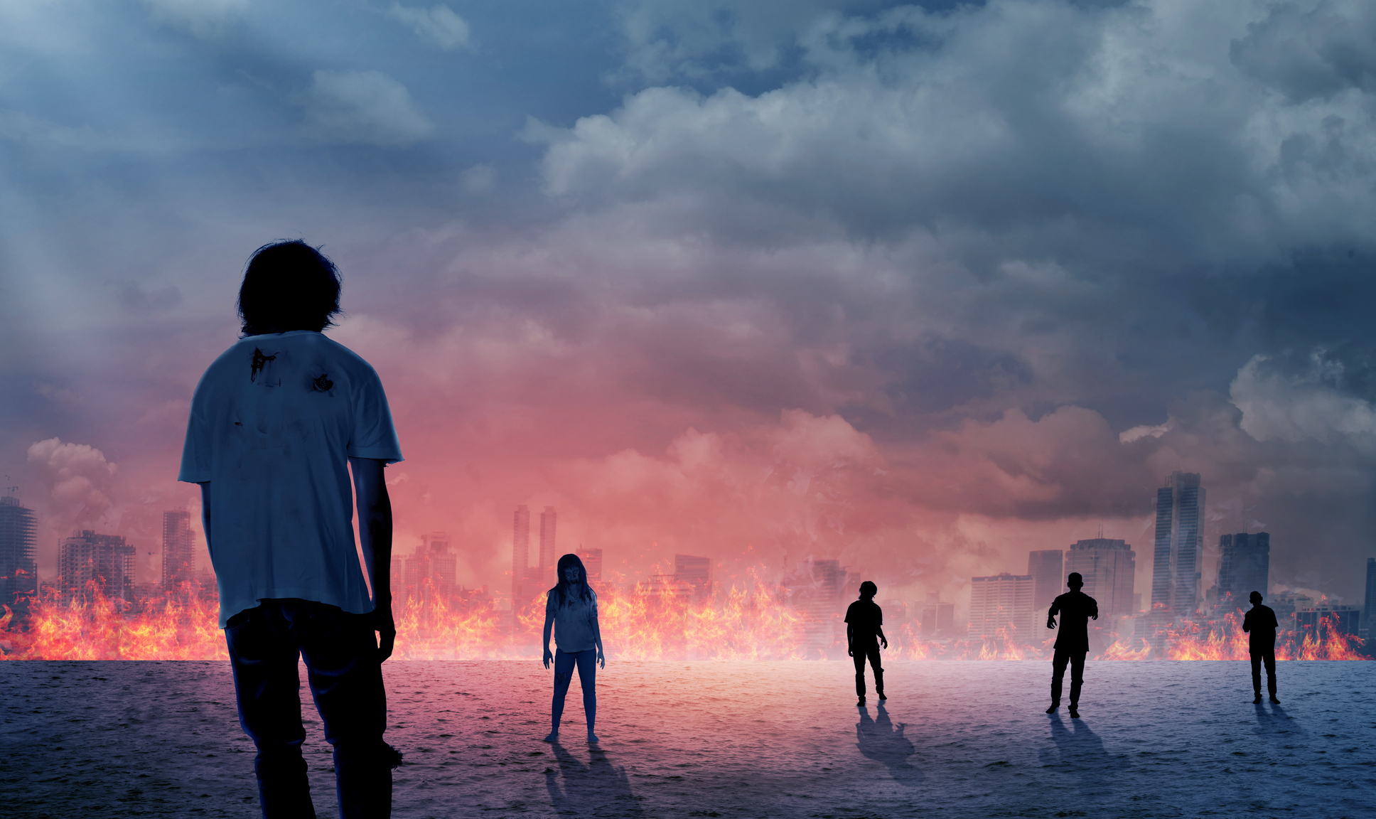 Zombies at sunset -- or dawn?