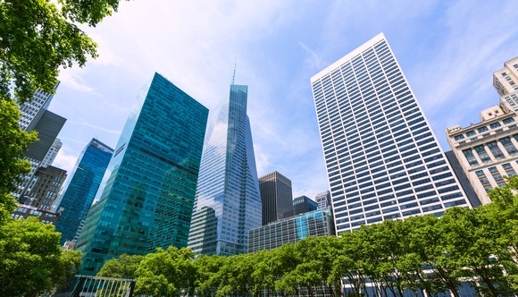 Skyscrapers in New York City.