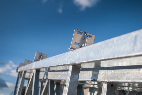 A galvanized steel frame.