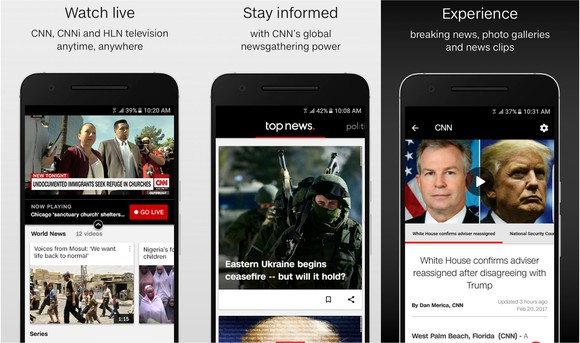 CNN's mobile app.