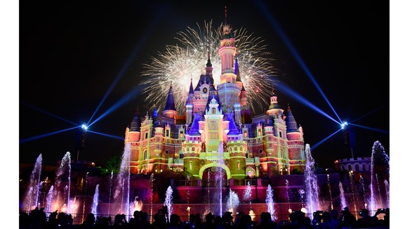 Shanghai Disneyland at night.