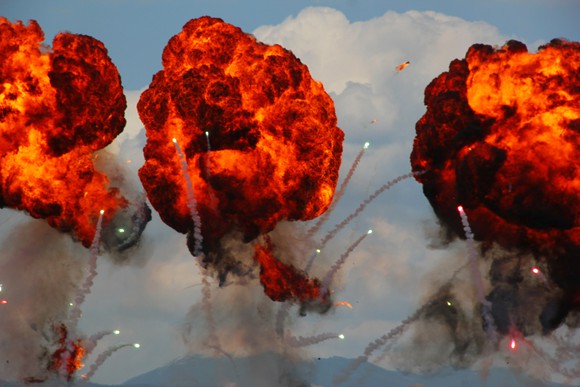 Rocket explosions midair