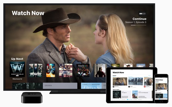 Apple TV app on TV, iPad, and iPhone.