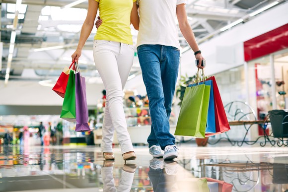 Shoppers at the mall.