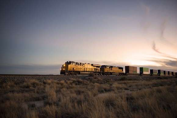 Railroad train.