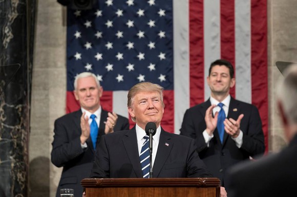 Donald Trump addressing Congress.