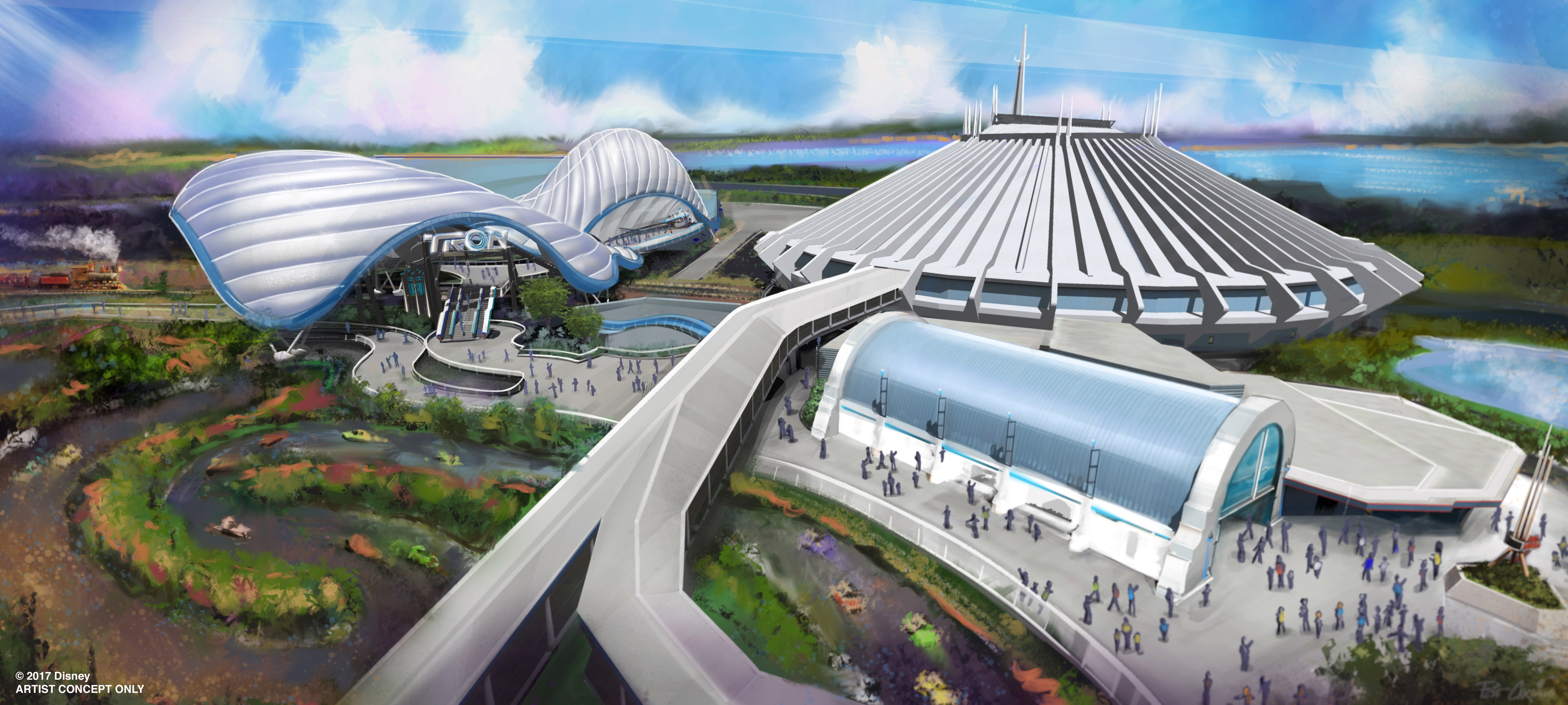 A model of the new Tron coaster going up at Disney's Magic Kingdom.