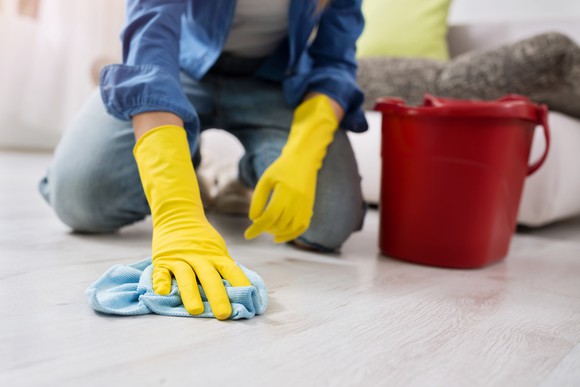 Cleaning the floor