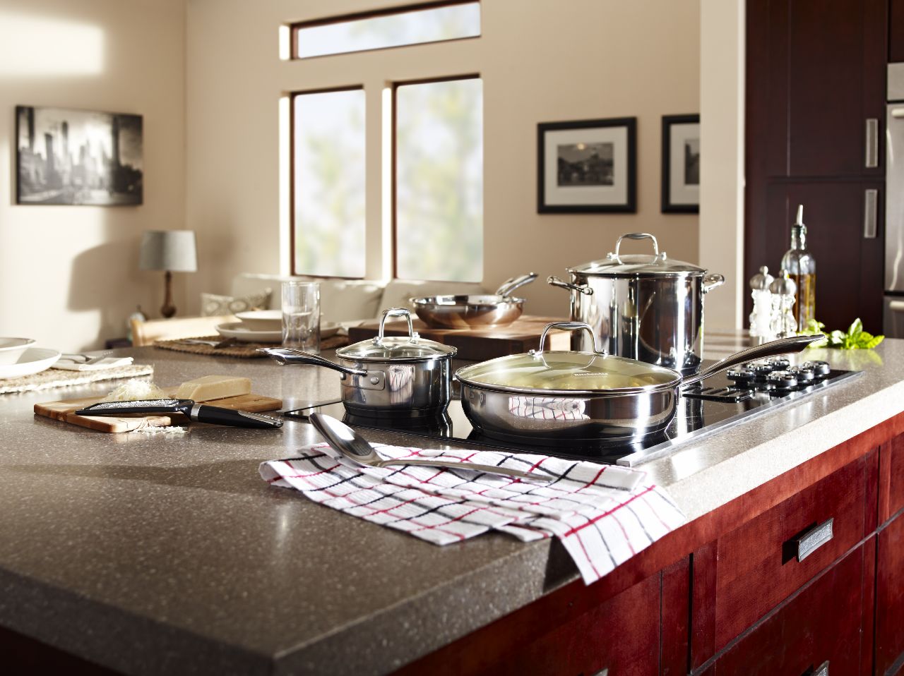 KitchenAid cooking appliances on a counter.