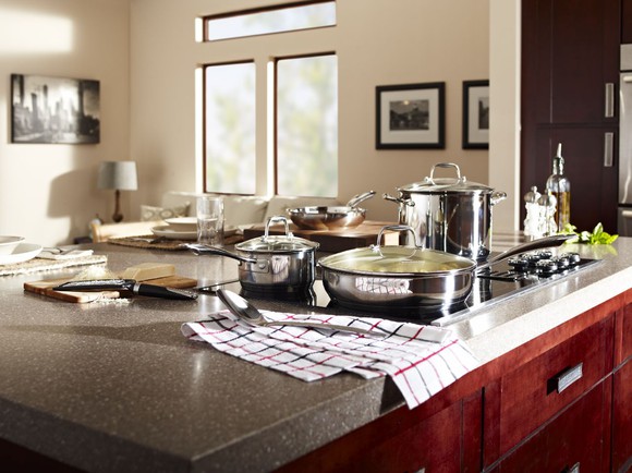 KitchenAid cooking appliances on a counter.