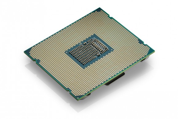 The rear of an Intel Core processor.