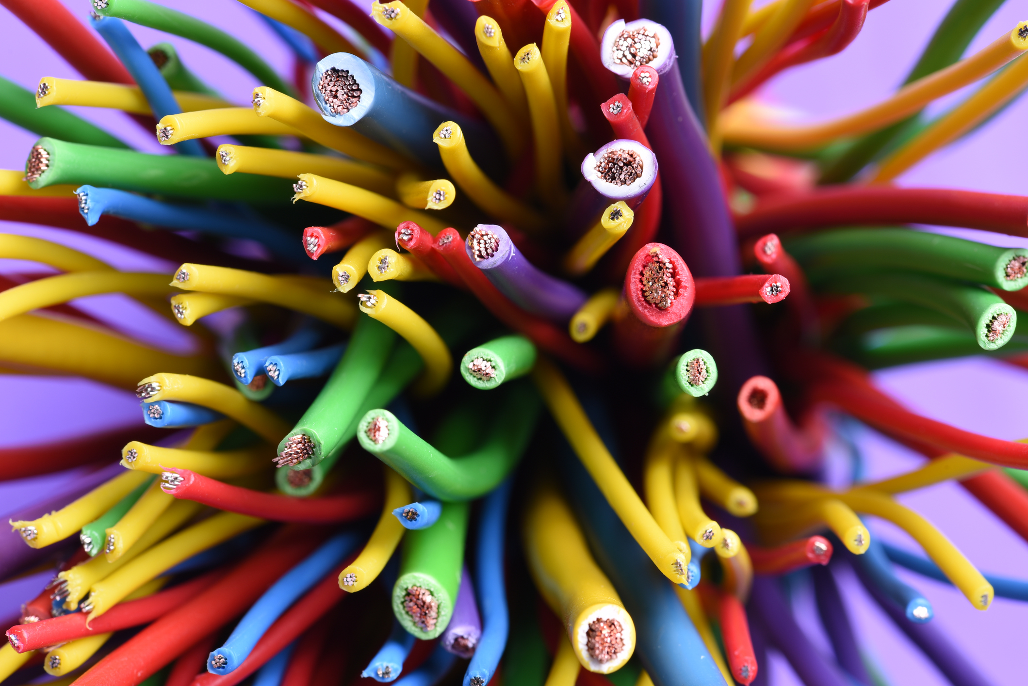 Colorful cable wires