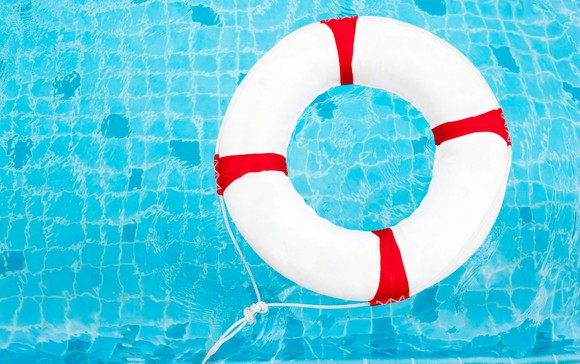Life preserver in a swimming pool.