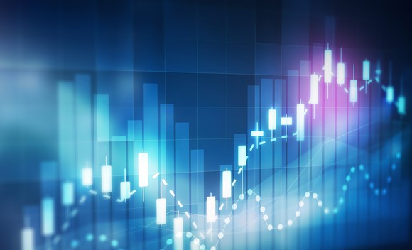 Stock chart graphic.