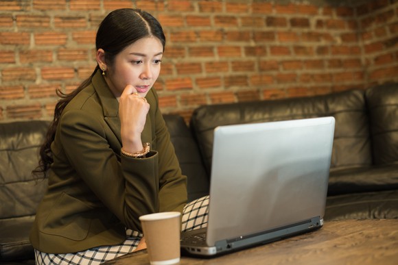 Freelancer working in a coffee shop