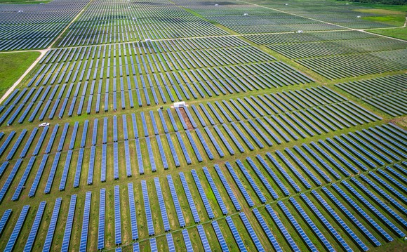 Massive array of solar panels outside Austin, Texas.