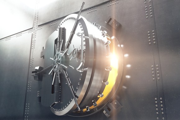 Vault with door cracked open