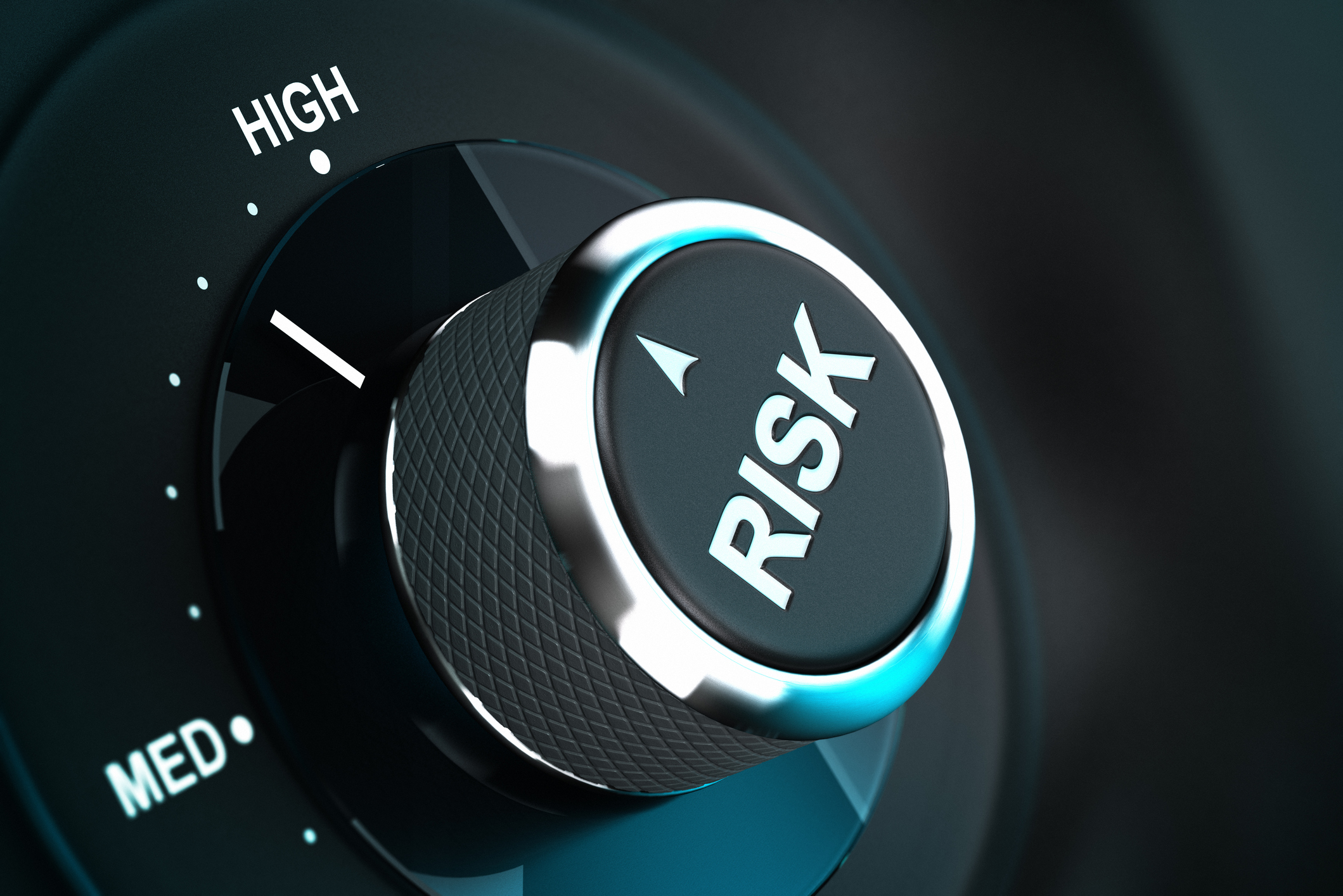 Dial indicating a high level of risk.