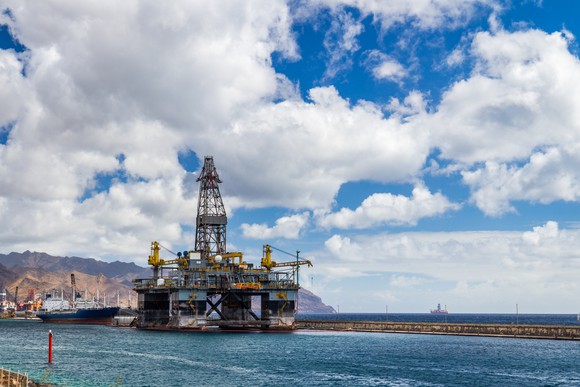Offshore rig in dock
