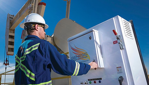 A man with safety helmet handling energy eqipment