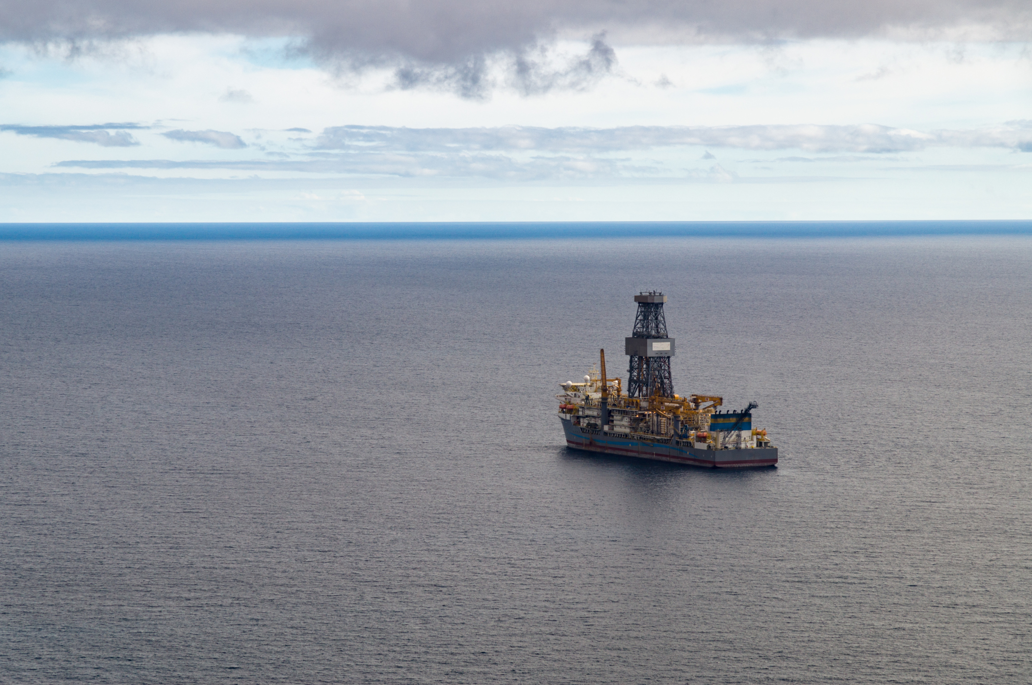 Drill ship at sea