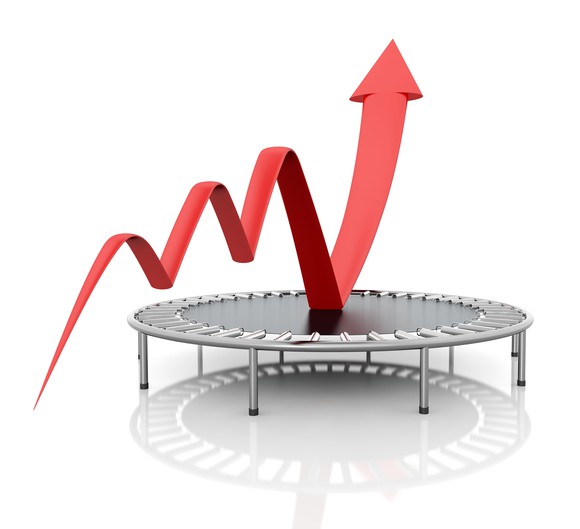 Trampoline sending up a red arrow to new highs.