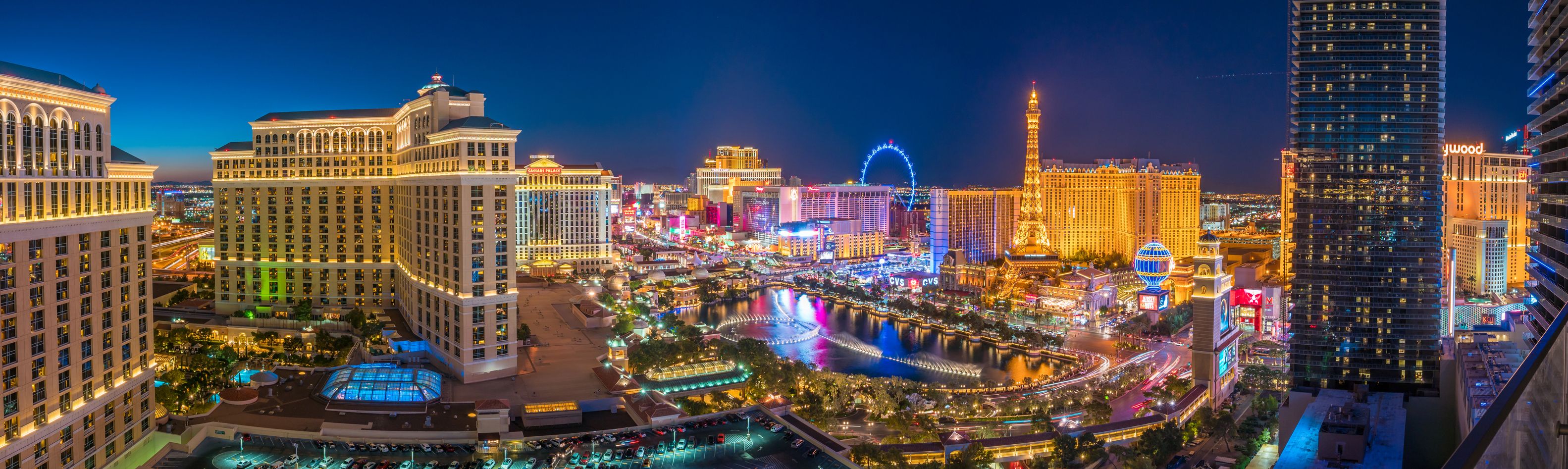 Las Vegas skyline at night.