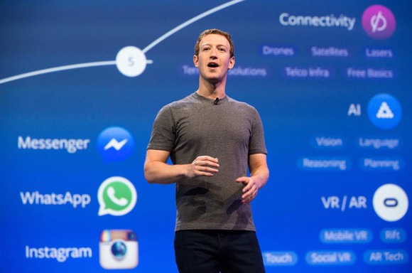 Mark Zuckerberg speaking on stage
