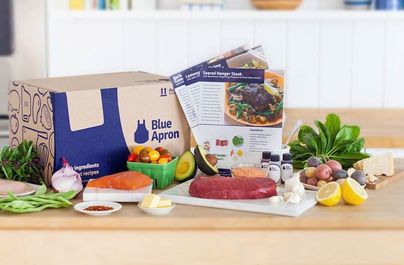 A Blue Apron meal kit