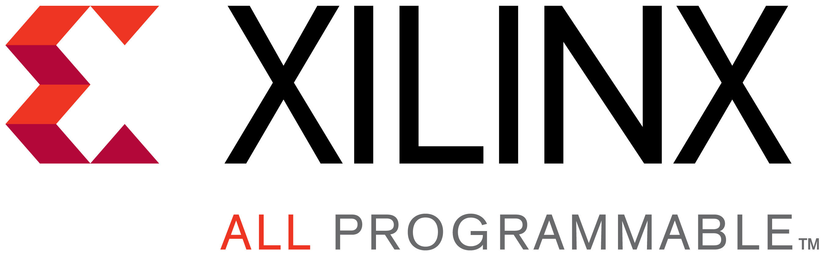 Xilinx logo, including the "all programmable" tagline.