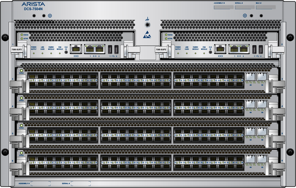 The Arista DCS-7504 data center switch.