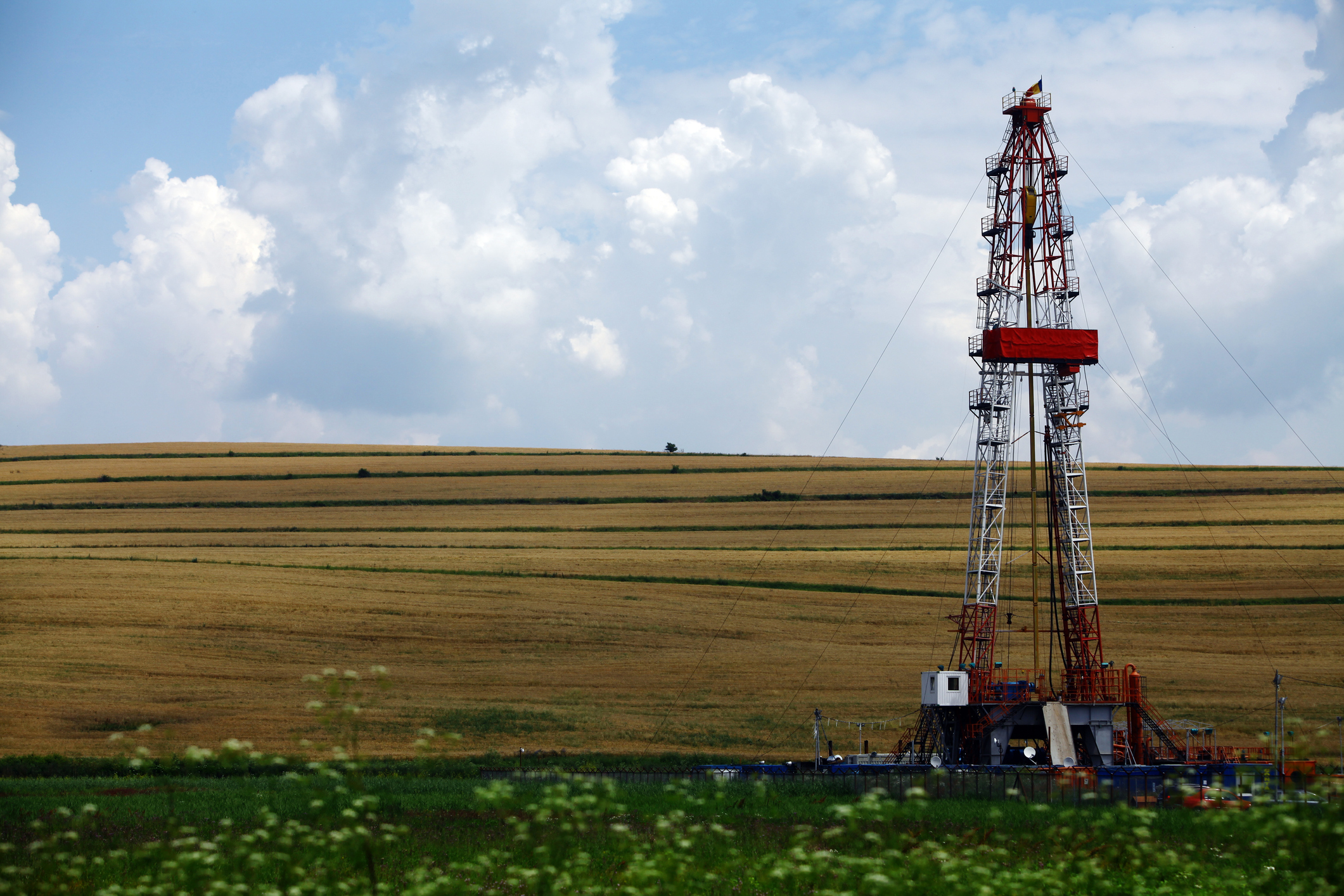 drilling rig in field