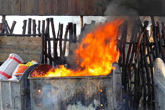 A dumpster fire
